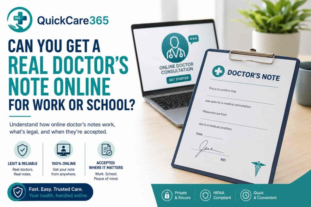Get a Real Doctor’s Note Online for Work or School